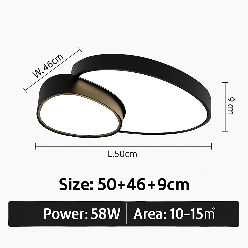 Plafonnier LED design décorative led noir blanc Célia Ouverture en Métal - Une Présence Décorative Affirmée
