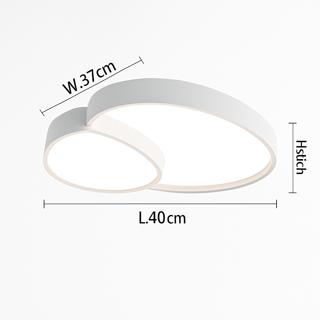 Plafonnier LED design décorative led noir blanc Célia Ouverture en Métal - Une Présence Décorative Affirmée