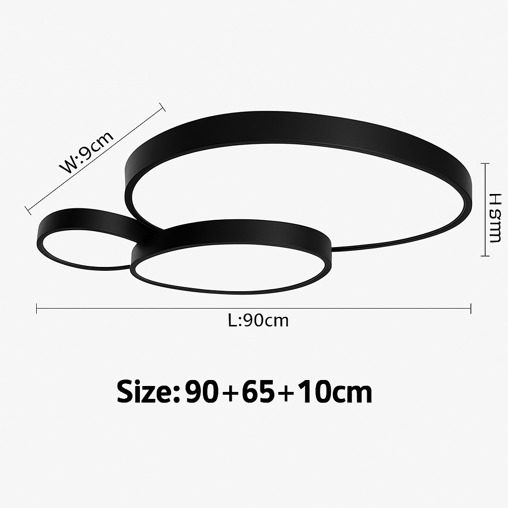 Plafonnier LED design décorative led noir blanc Célia Ouverture en Métal - Une Présence Décorative Affirmée