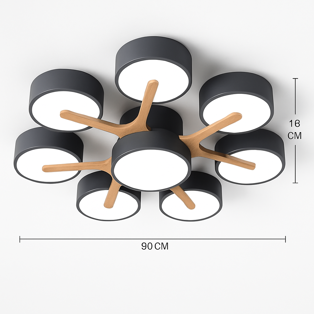 Plafonnier led design nordique en bois pour décoration intérieure Iris Respire - Matière Chaleureuse & Lignes Élégantes