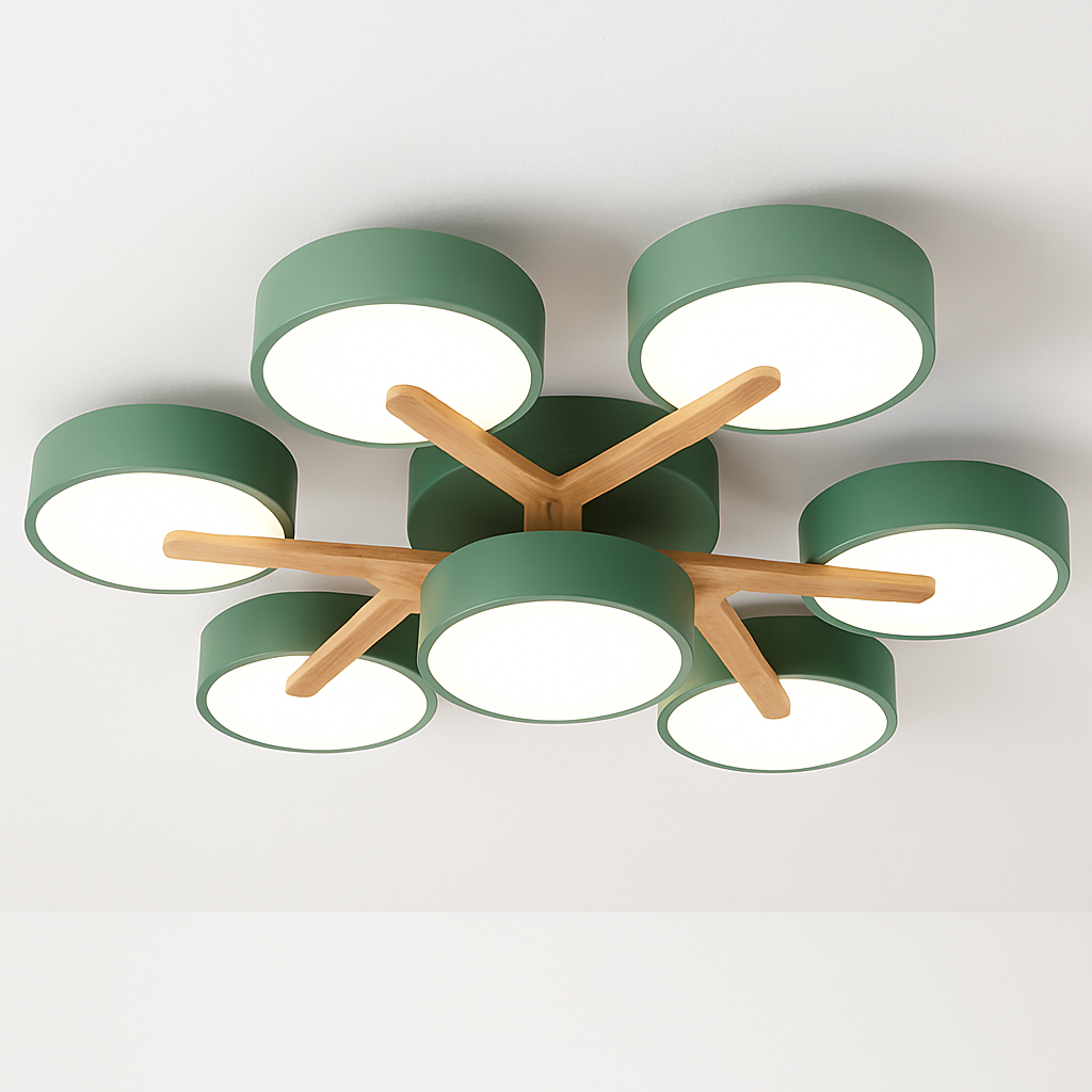 Plafonnier led design nordique en bois pour décoration intérieure Iris Respire - Matière Chaleureuse & Lignes Élégantes