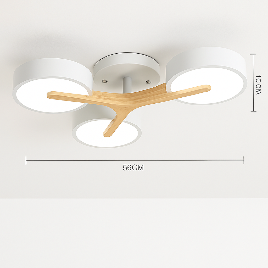 Plafonnier led design nordique en bois pour décoration intérieure Iris Respire - Matière Chaleureuse & Lignes Élégantes
