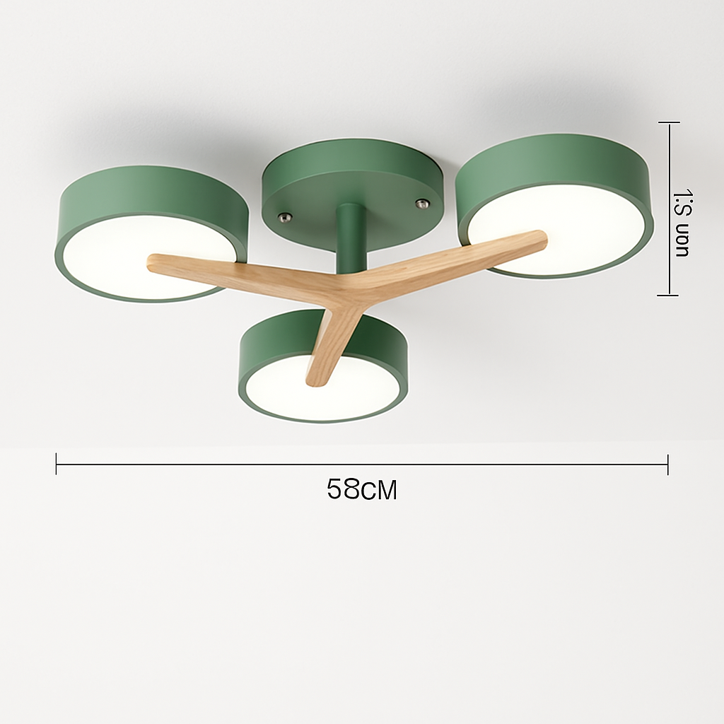 Plafonnier led design nordique en bois pour décoration intérieure Iris Respire - Matière Chaleureuse & Lignes Élégantes