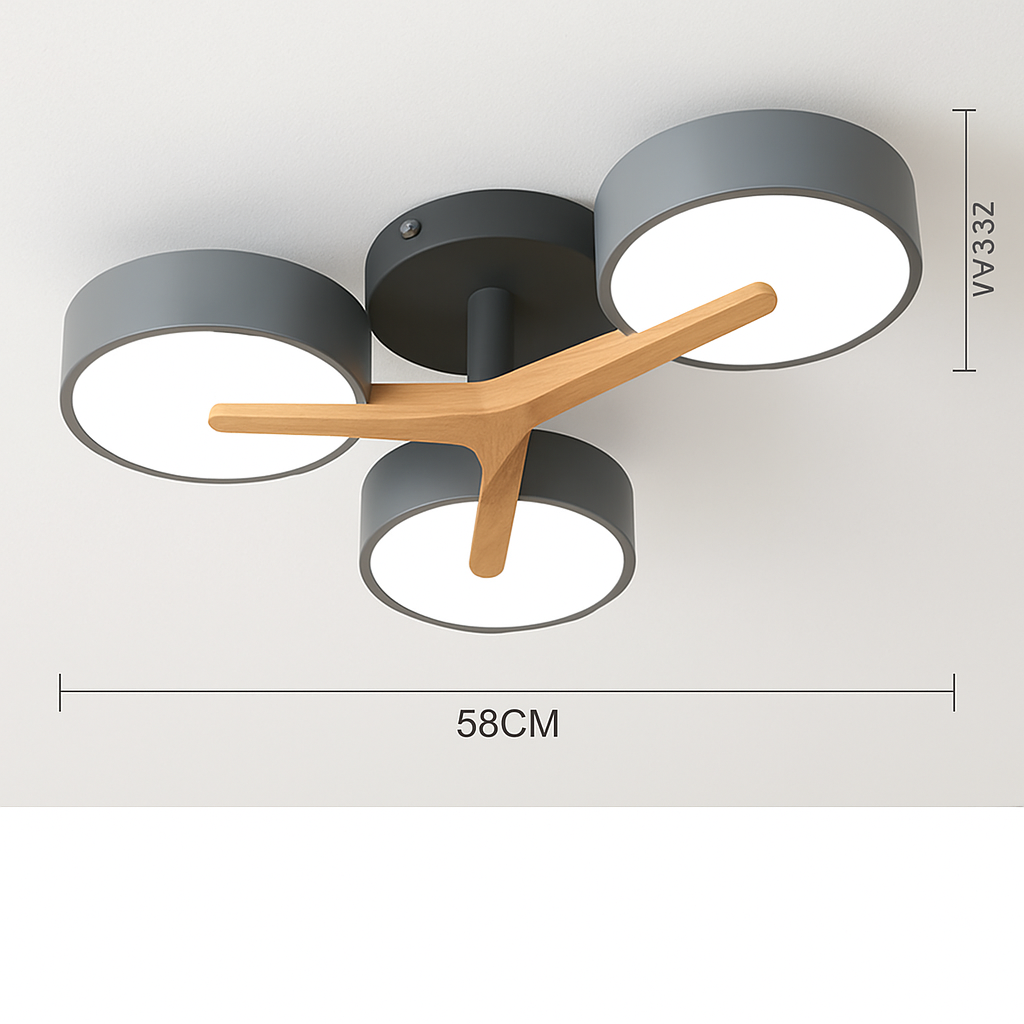 Plafonnier led design nordique en bois pour décoration intérieure Iris Respire - Matière Chaleureuse & Lignes Élégantes