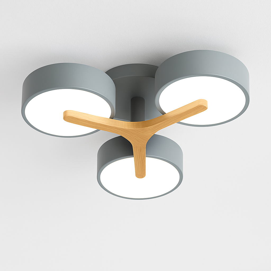 Plafonnier led design nordique en bois pour décoration intérieure Iris Respire - Matière Chaleureuse & Lignes Élégantes