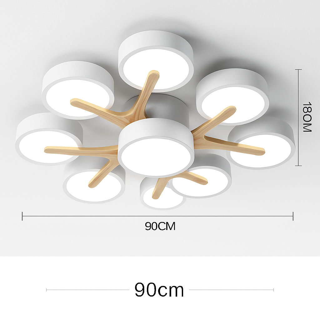 Plafonnier led design nordique en bois pour décoration intérieure Iris Respire - Matière Chaleureuse & Lignes Élégantes