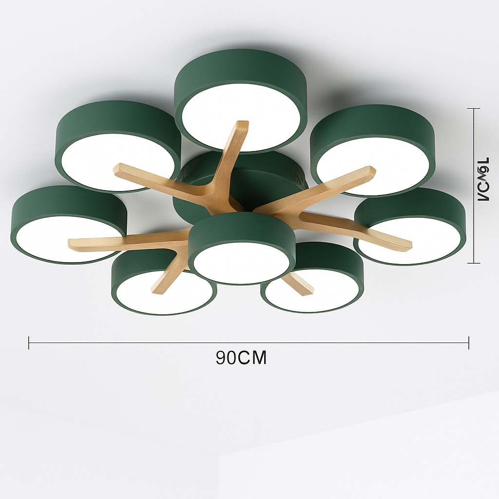 Plafonnier led design nordique en bois pour décoration intérieure Iris Respire - Matière Chaleureuse & Lignes Élégantes