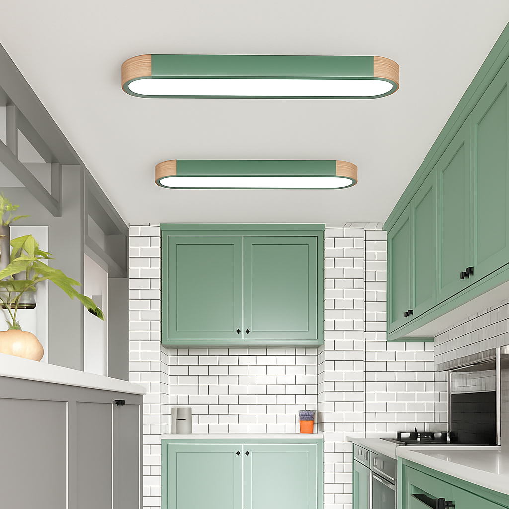 Plafonnier — LED dimmable en bois pour divers espaces