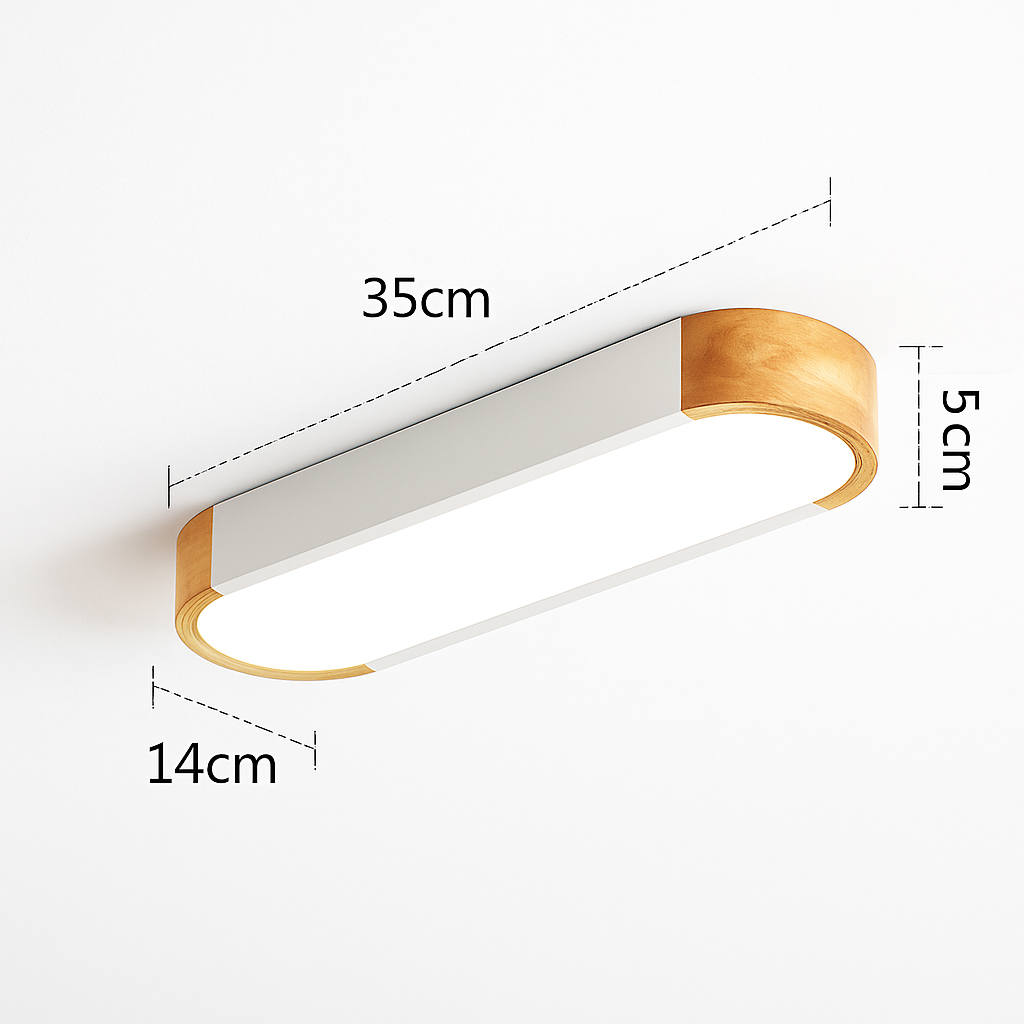 Plafonnier — LED dimmable en bois pour divers espaces