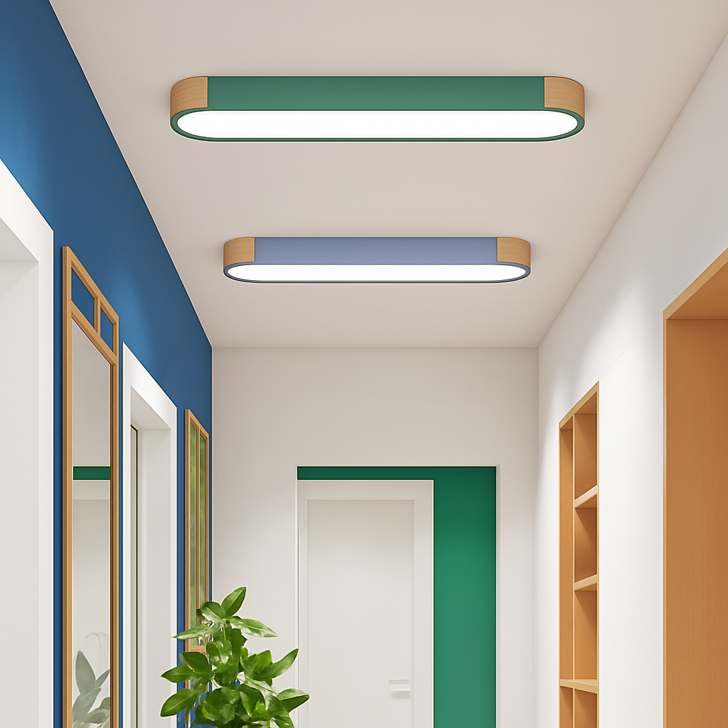 Plafonnier — LED dimmable en bois pour divers espaces