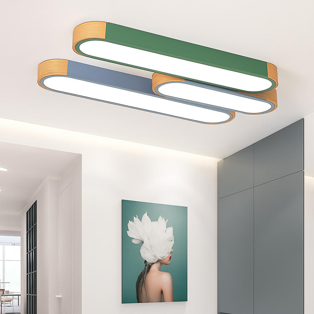 Plafonnier — LED dimmable en bois pour divers espaces