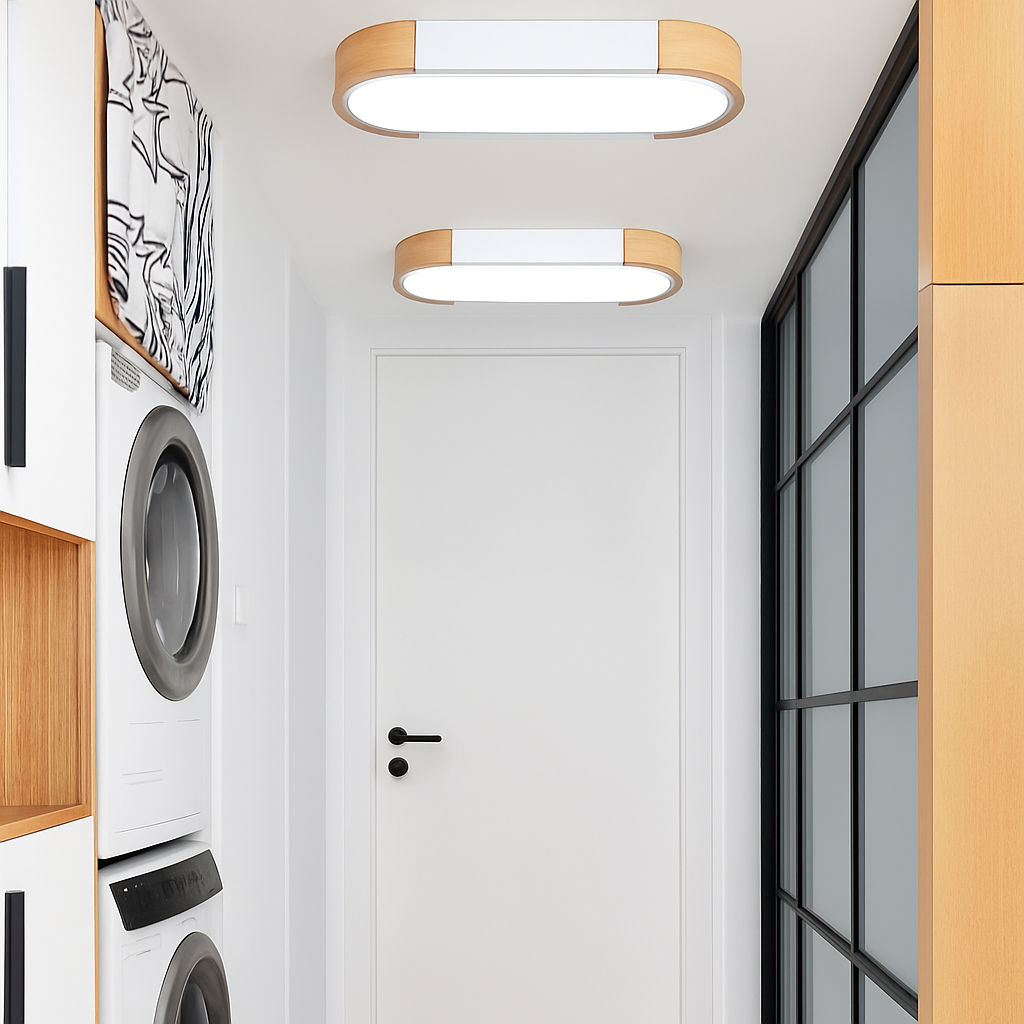 Plafonnier — LED dimmable en bois pour divers espaces