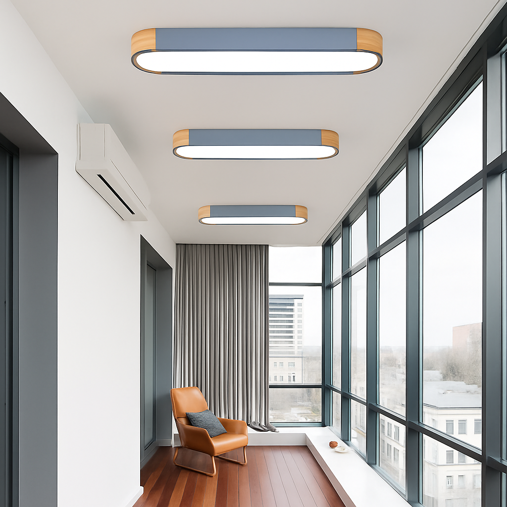 Plafonnier — LED dimmable en bois pour divers espaces