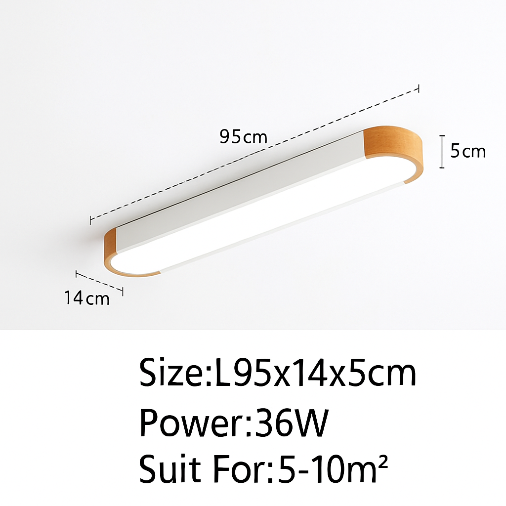 Plafonnier — LED dimmable en bois pour divers espaces
