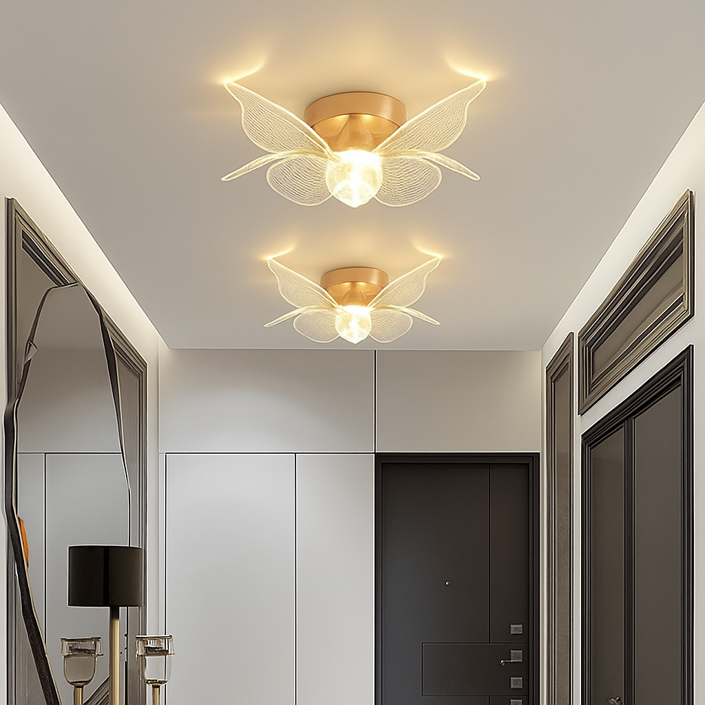 Plafonnier — LED doré style nordique acrylique décoratif éclairage