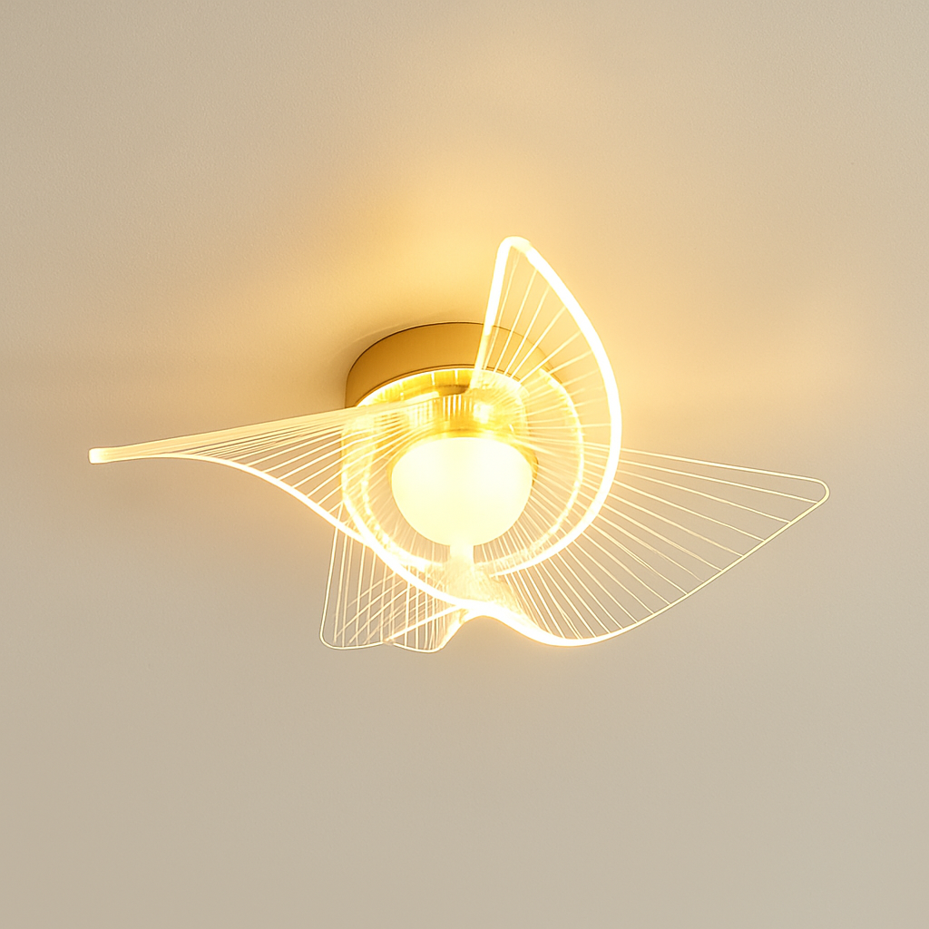 Plafonnier — LED doré style nordique acrylique décoratif éclairage