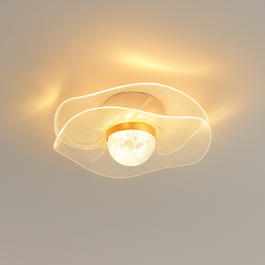 Plafonnier — LED doré style nordique acrylique décoratif éclairage