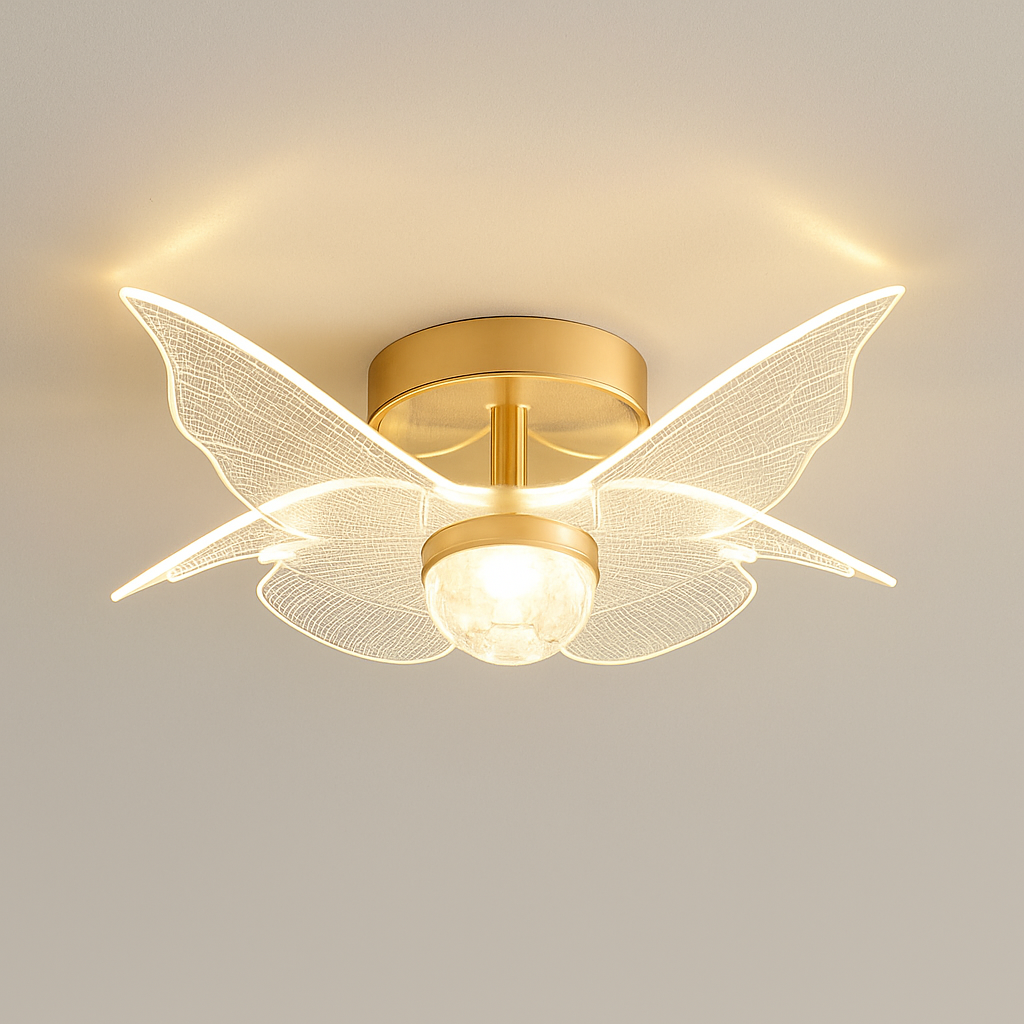Plafonnier — LED doré style nordique acrylique décoratif éclairage