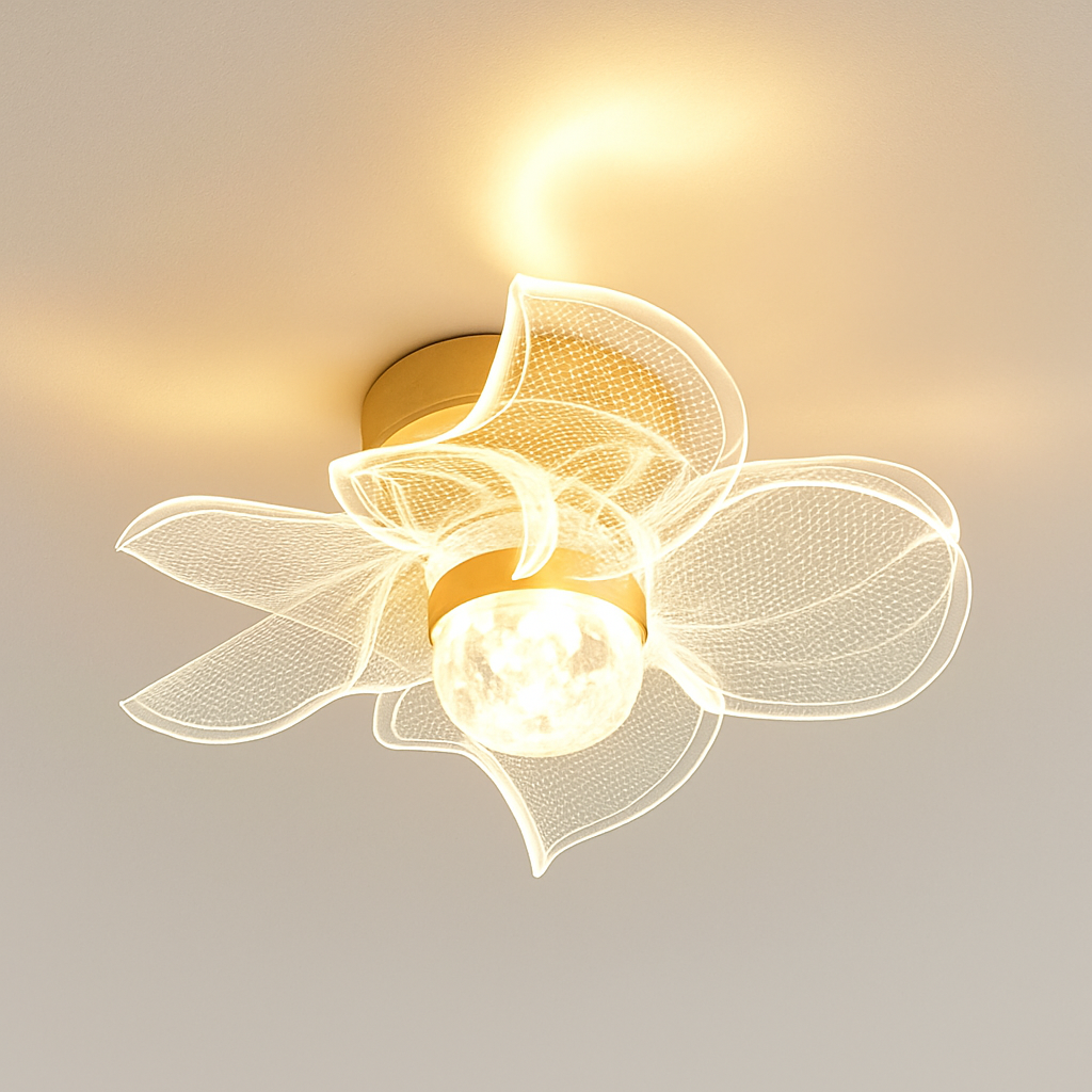Plafonnier — LED doré style nordique acrylique décoratif éclairage