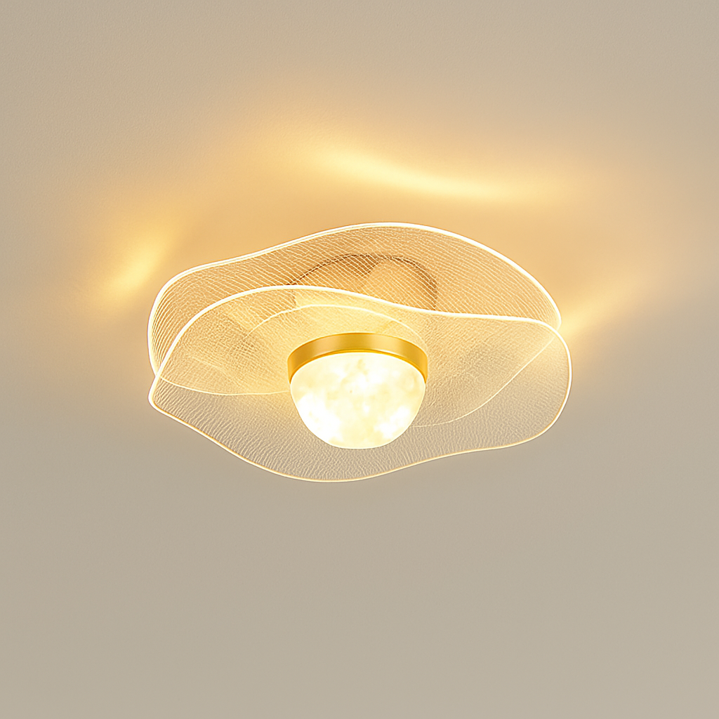 Plafonnier — LED doré style nordique moderne en acrylique