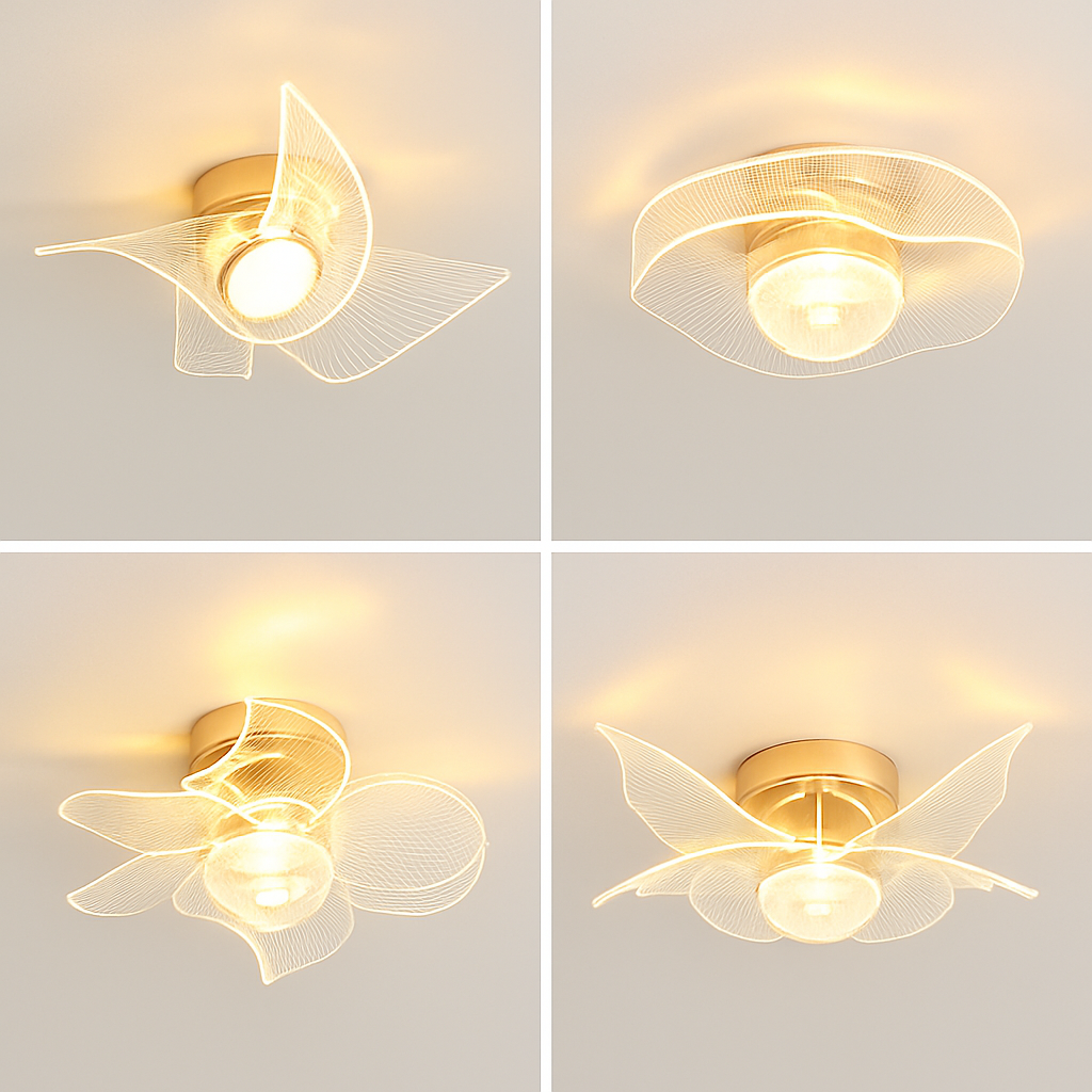 Plafonnier — LED doré style nordique moderne en acrylique