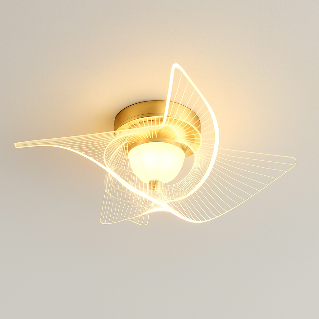 Plafonnier — LED doré style nordique moderne en acrylique