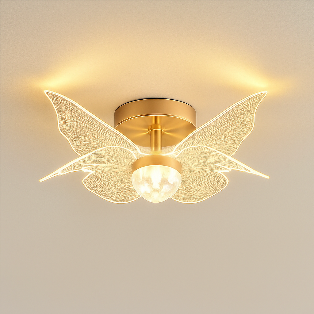 Plafonnier — LED doré style nordique moderne en acrylique