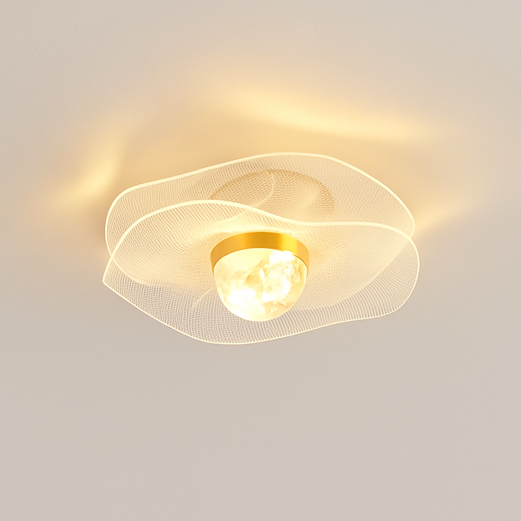 Plafonnier — LED doré style nordique moderne en acrylique