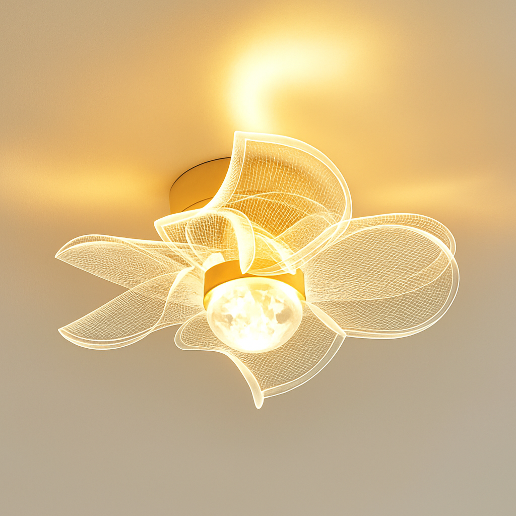 Plafonnier — LED doré style nordique moderne en acrylique