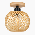 Plafonnier — LED en bambou tissé design lumineux décoratif