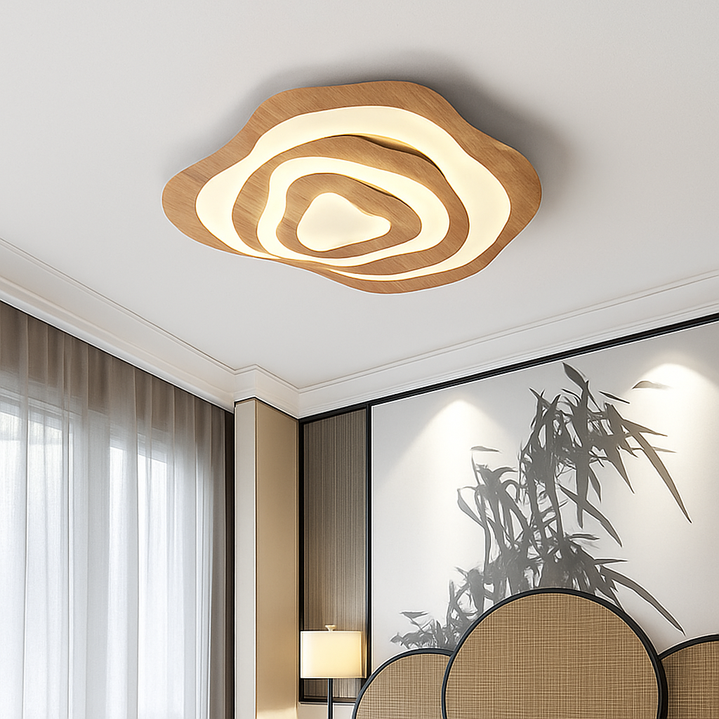 Plafonnier — LED en bois design japonais moderne irrégulier décoratif