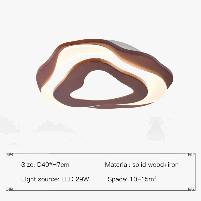 Plafonnier — LED en bois design nordique avec télécommande