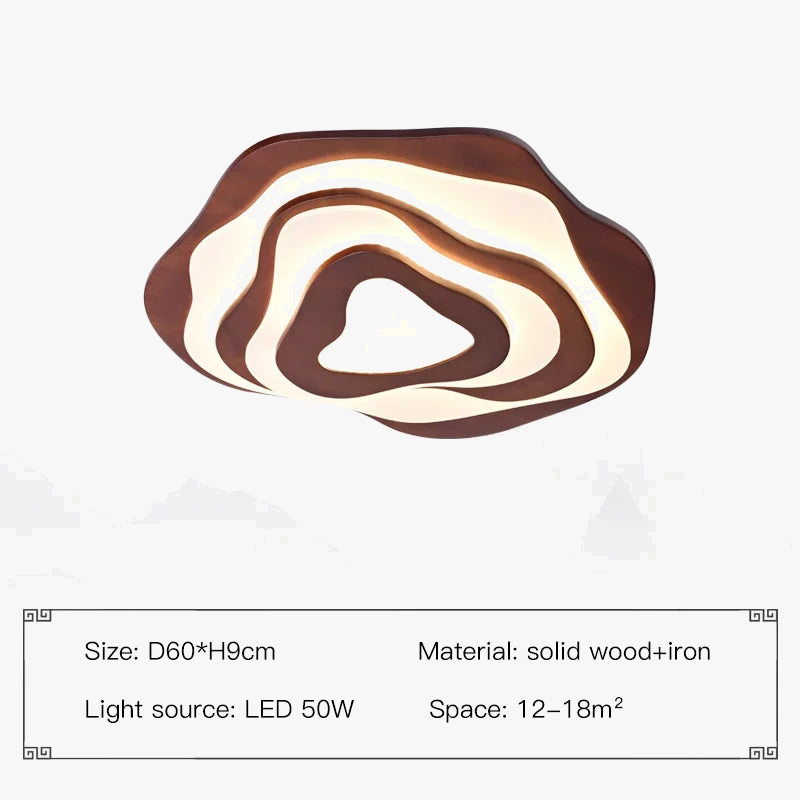 Plafonnier — LED en bois design nordique avec télécommande