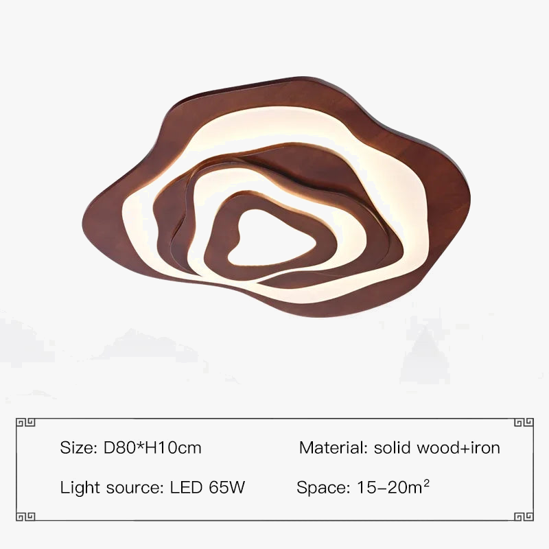 Plafonnier — LED en bois design nordique avec télécommande