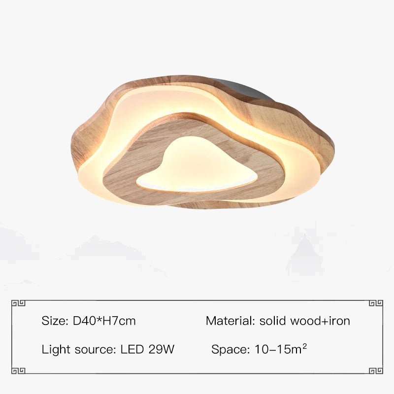 Plafonnier — LED en bois design nordique avec télécommande