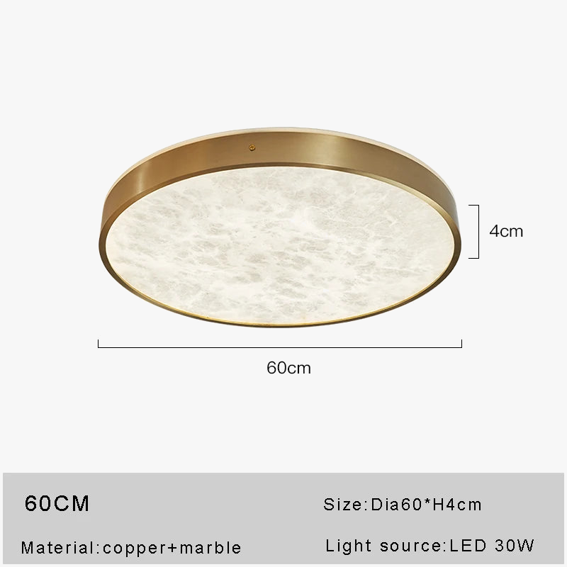 Plafonnier — LED en marbre au design moderne en cuivre brossé