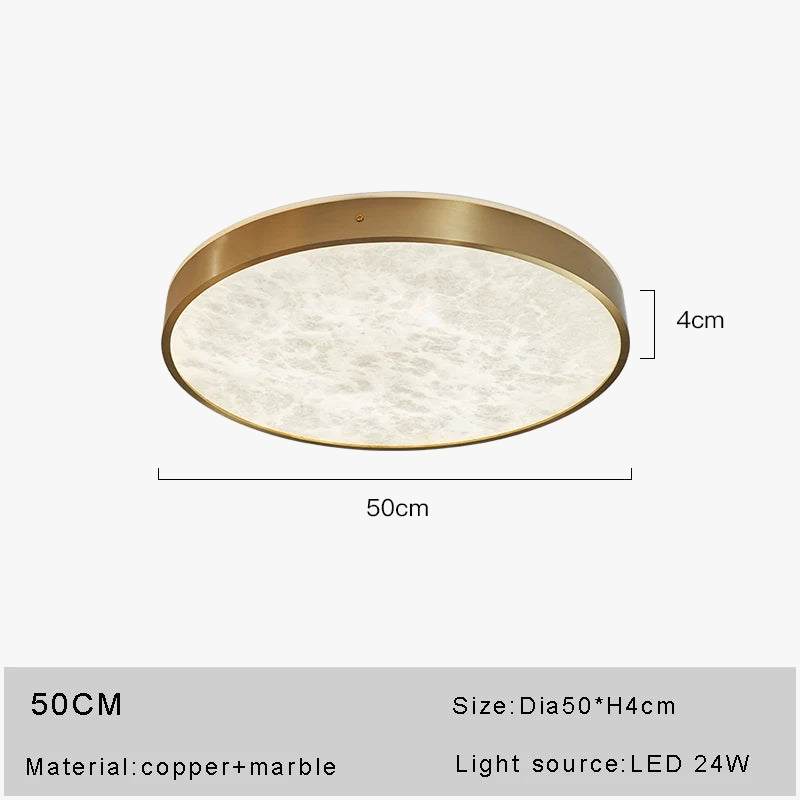 Plafonnier — LED en marbre au design moderne en cuivre brossé