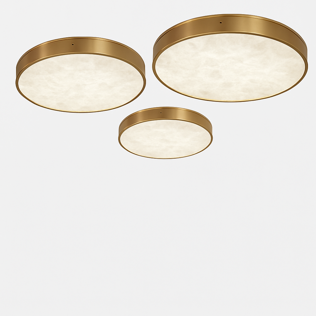 Plafonnier — LED en marbre fin design simple et moderne en cuivre brossé