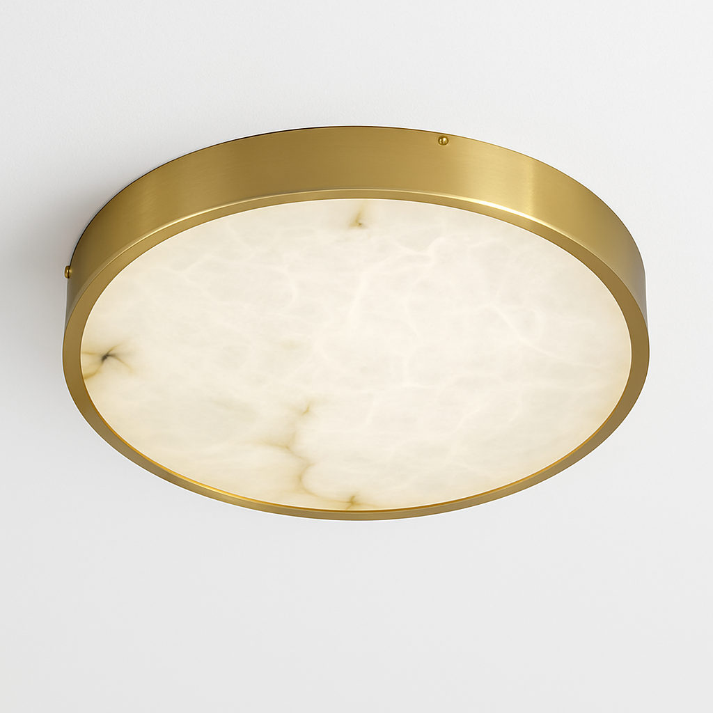 Plafonnier — LED en marbre fin design simple et moderne en cuivre brossé