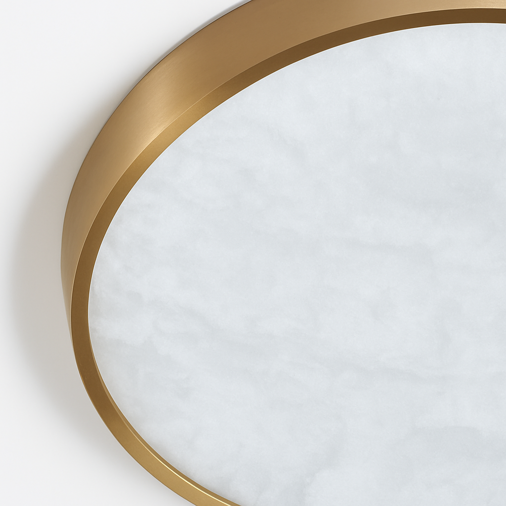 Plafonnier — LED en marbre fin design simple et moderne en cuivre brossé