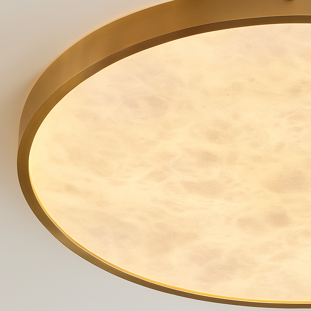 Plafonnier — LED en marbre fin design simple et moderne en cuivre brossé