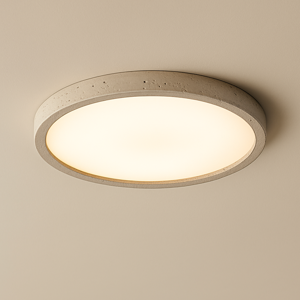 Plafonnier — LED en travertin jaune