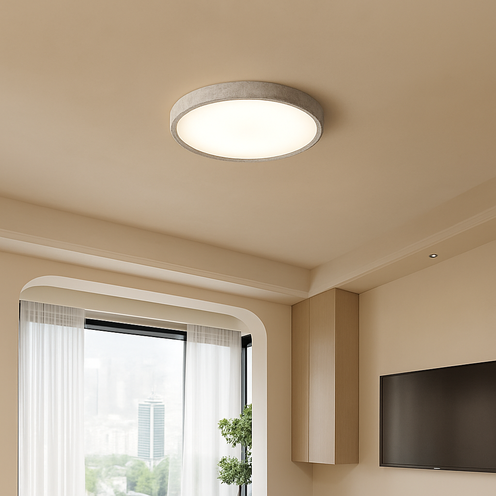 Plafonnier — LED en travertin jaune