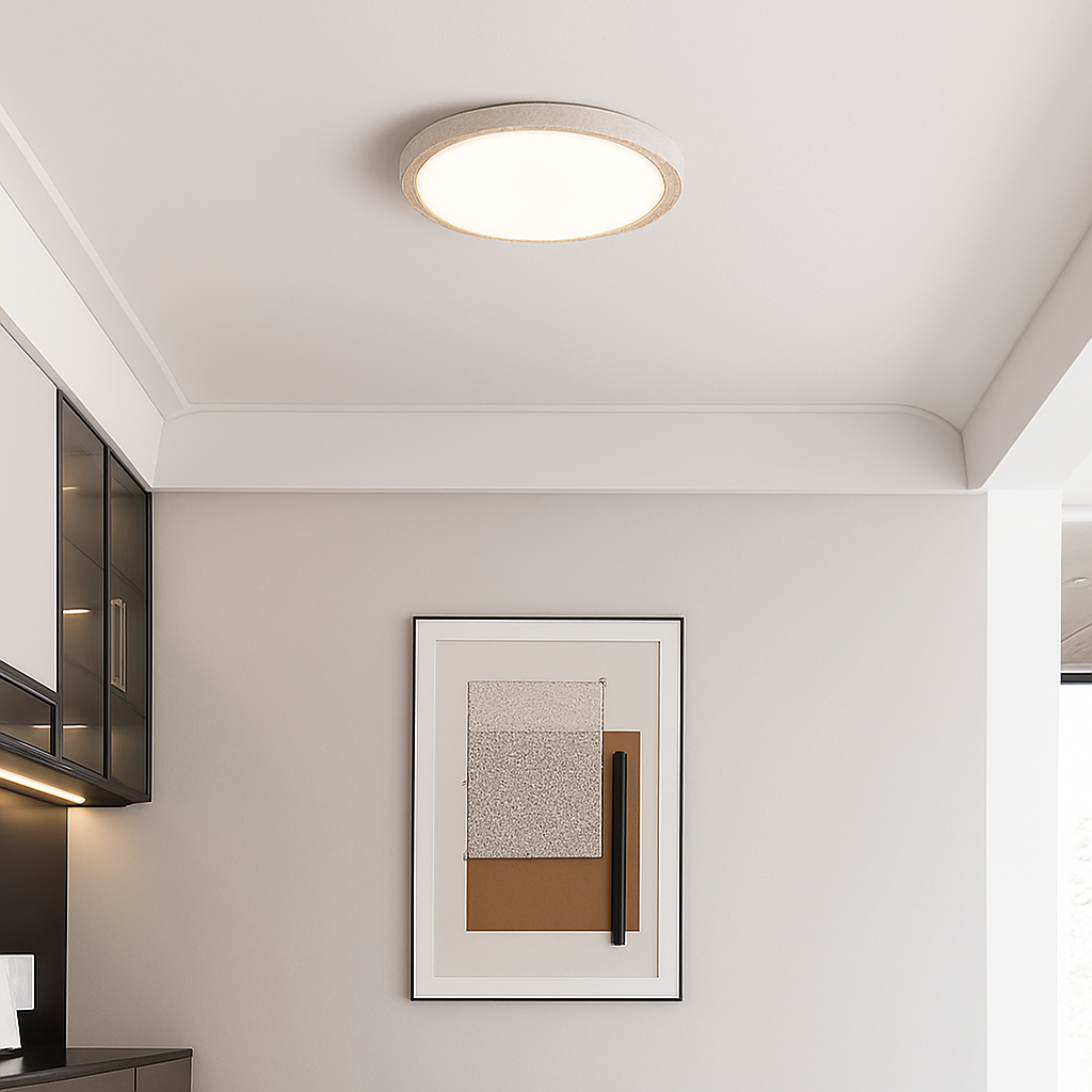 Plafonnier — LED en travertin jaune