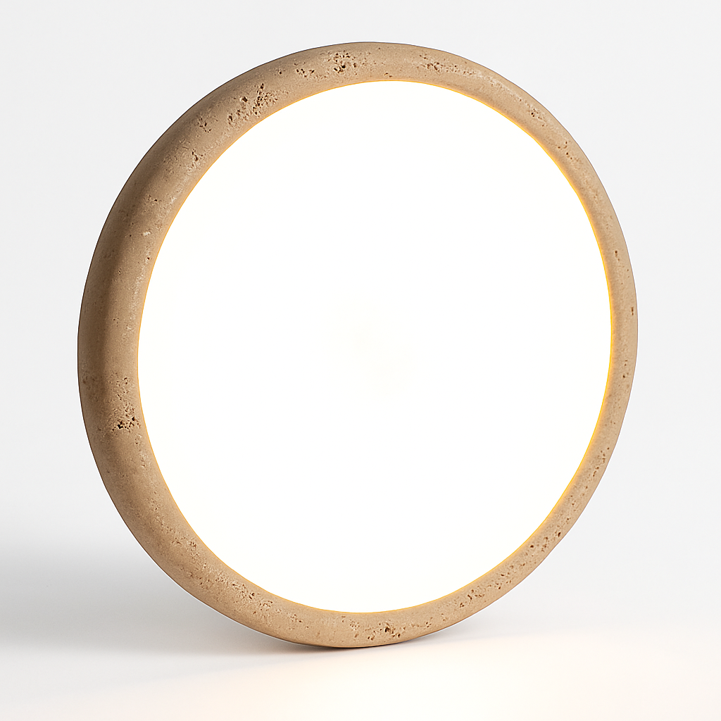 Plafonnier — LED en travertin jaune