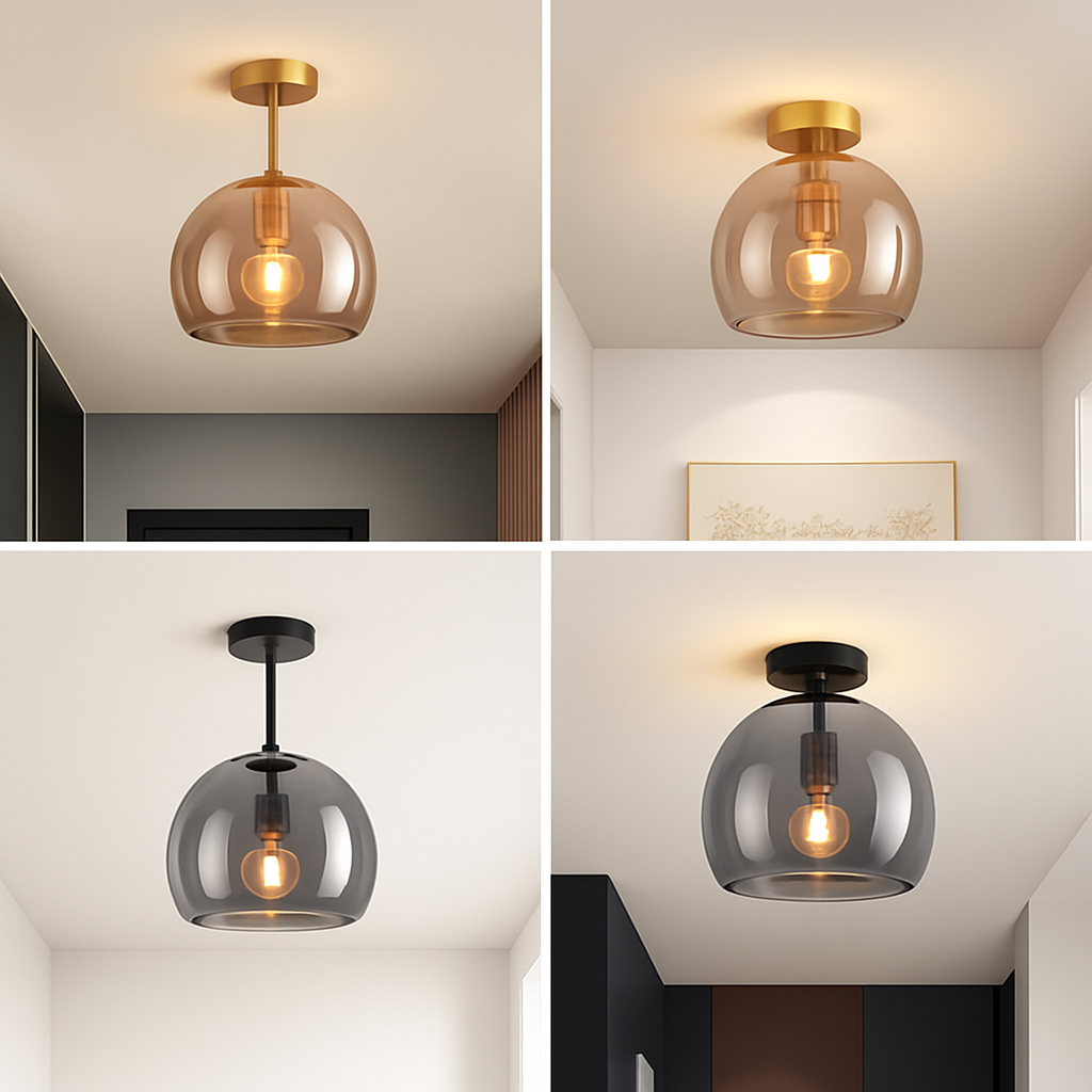 Plafonnier LED en verre au design moderne Marine Résonance - Jeux de Reflets & Harmonie Intérieure