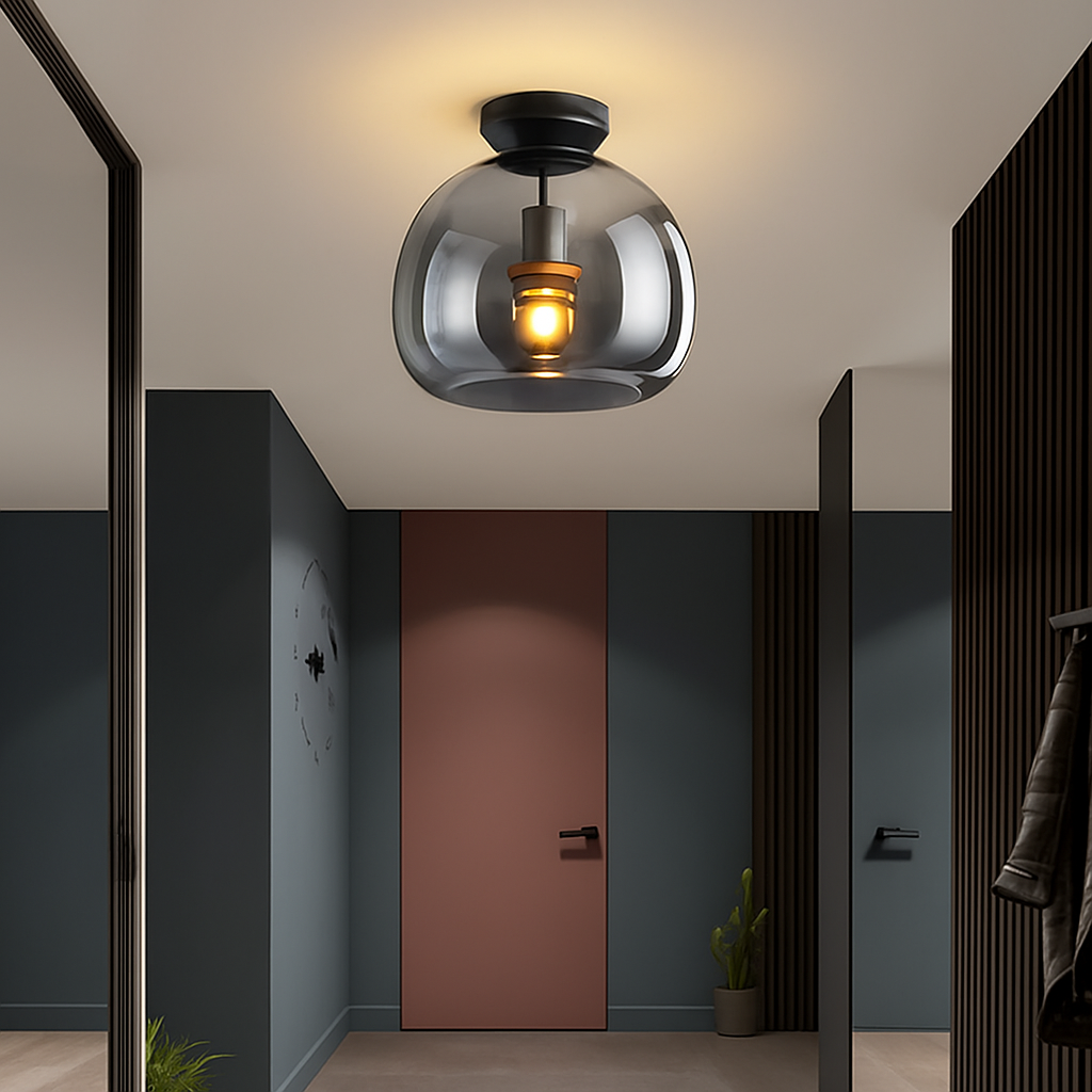 Plafonnier LED en verre au design moderne Marine Résonance - Jeux de Reflets & Harmonie Intérieure