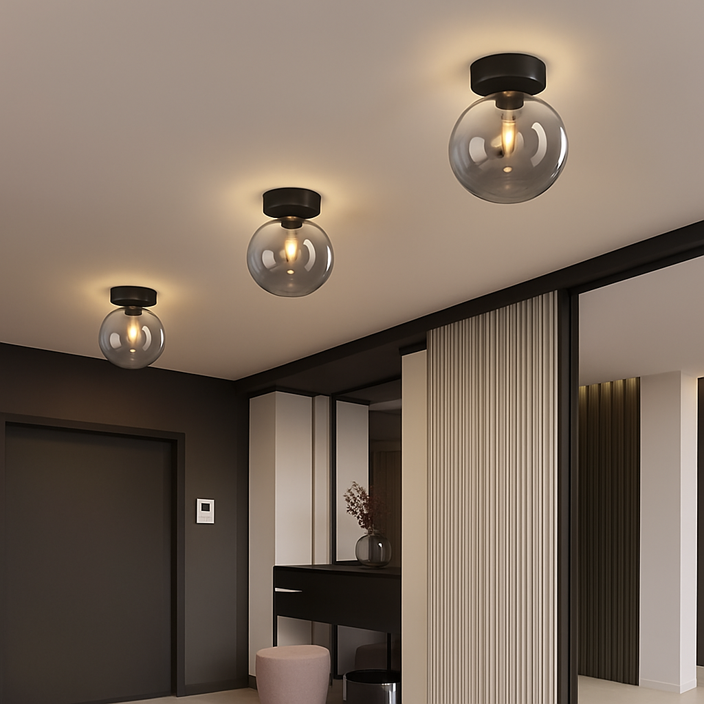 Plafonnier LED en verre au design moderne Marine Résonance - Jeux de Reflets & Harmonie Intérieure
