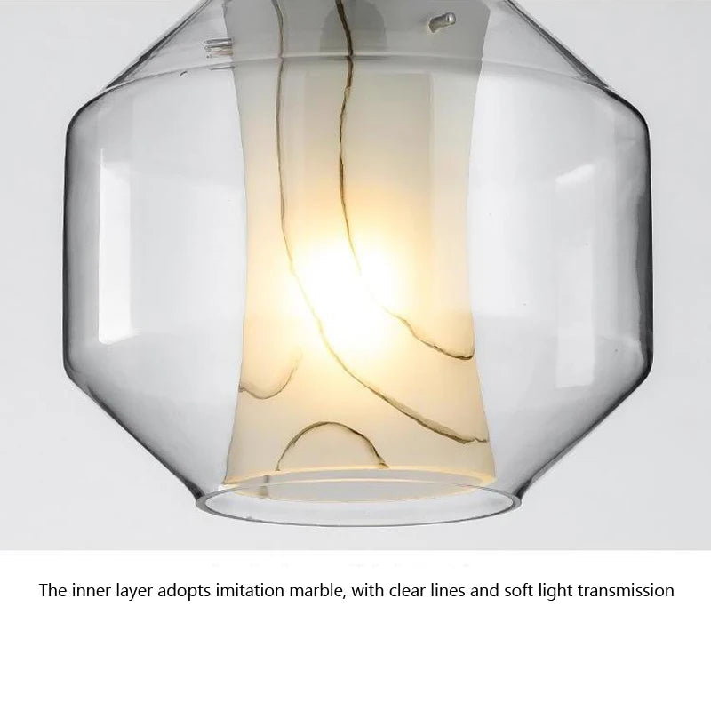 Plafonnier led en verre design nordique simple luminaire décoratif intérieur Lazare Voile - Reflets Subtils & Décor Raffiné