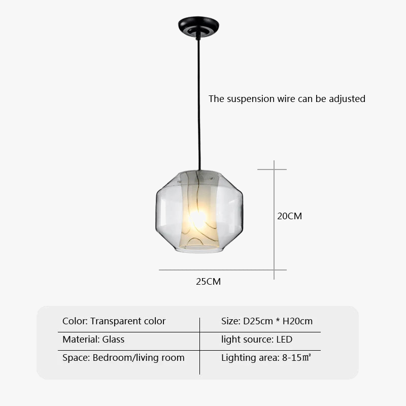 Plafonnier led en verre design nordique simple luminaire décoratif intérieur Lazare Voile - Reflets Subtils & Décor Raffiné